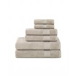 NEW UNDER THE CANOPY classic organic cotton 6-piece bath towel set in light taup
